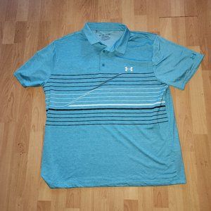 Blue Green Under Armour Golf Shirt XXL